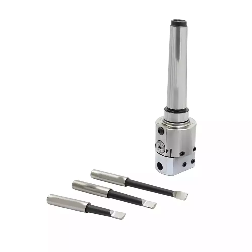 Buyohlic International Boring Head, Diameter 38 mm Metric Standard, MT2 Shank With 3 HSS Tools, 20-BH-201