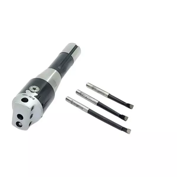 A.D INTERNATIONAL Boring Head Diameter 1.5 inch R8 Shank, 7/16 Unf Drawbar 1 Div. 0.001 with 3 Carbide Tipped HSS Cutting Tools, UJ-VXDF-S9IX