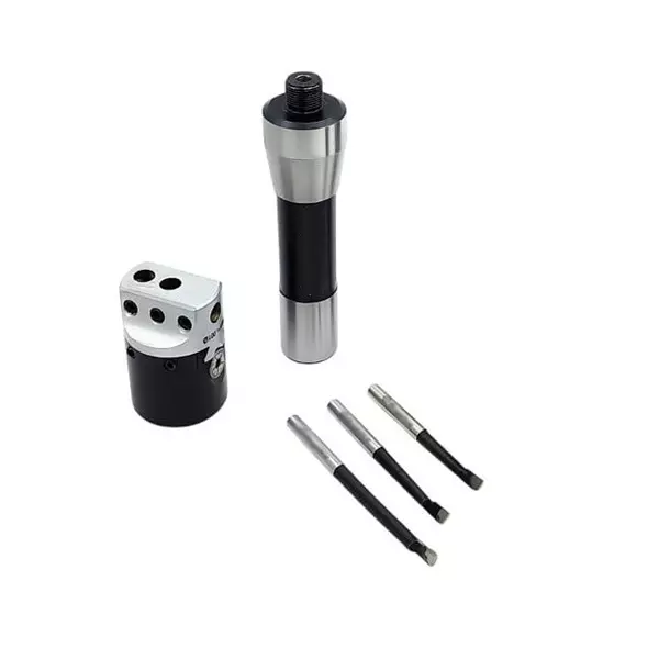 A.D INTERNATIONAL Boring Head Diameter 1.5 inch R8 Shank, 7/16 Unf Drawbar 1 Div. 0.001 with 3 Carbide Tipped HSS Cutting Tools, UJ-VXDF-S9IX