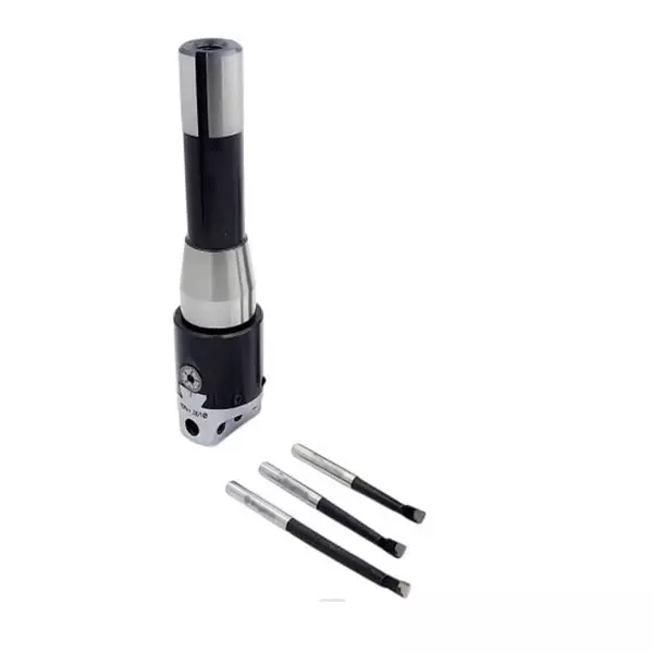 A.D INTERNATIONAL Boring Head Diameter 1.5 inch R8 Shank, 7/16 Unf Drawbar 1 Div. 0.001 with 3 Carbide Tipped HSS Cutting Tools, UJ-VXDF-S9IX