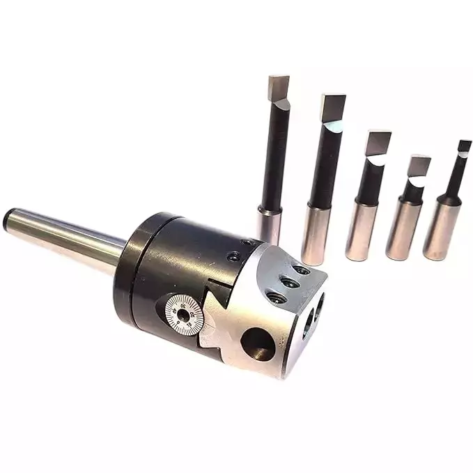 Buyohlic International 2 inch (50 mm) Boring Head Imperial Standard, MT2 Shank, M10x1.5 With 5 HSS Tools, 20-BH-401