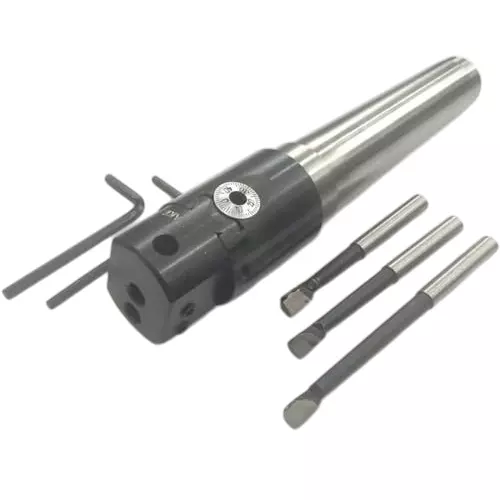 A.D International 30 mm Micro Boring Head Metric Standard, MT3 Shank, M12 Drawbar With 3 Carbide Tools, 20-BH-101