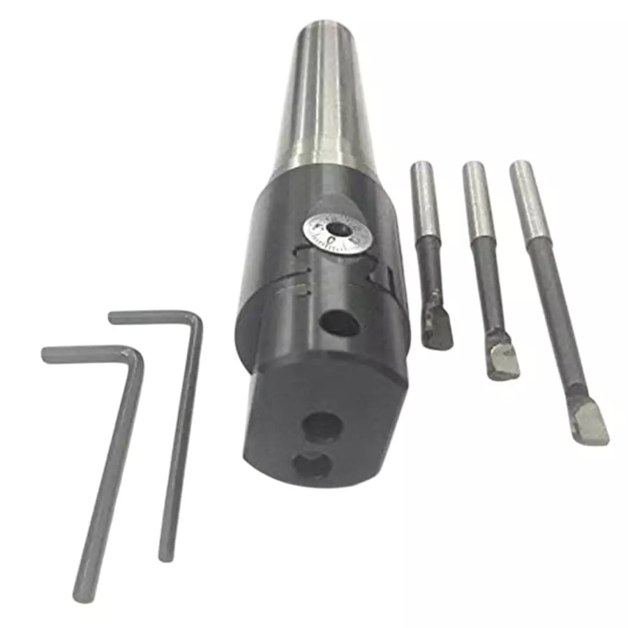 A.D International 30 mm Micro Boring Head Metric Standard, MT3 Shank, M12 Drawbar With 3 Carbide Tools, 20-BH-101