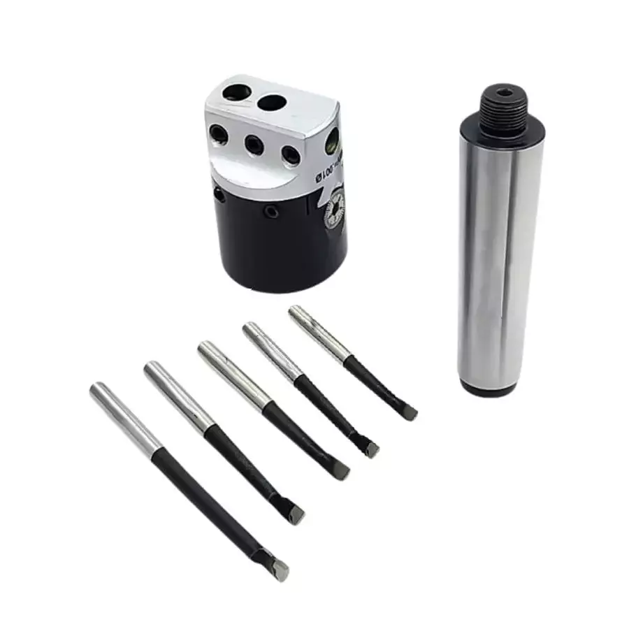 Buyohlic International 1.5 inch (38.1 mm) Boring Head, MT3 Shank, M12x1.75 Drawbar With Shank, Cutting Tools and 5 Carbide Tools, ‎20-BH-301