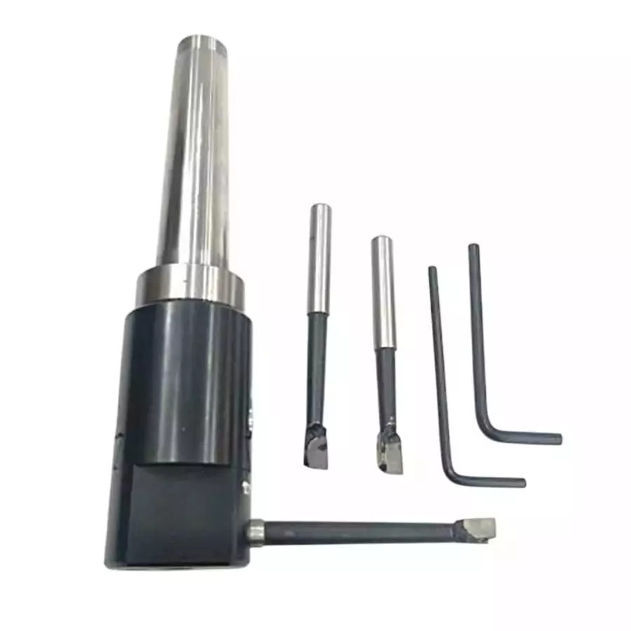 Buyohlic International 30 mm Micro Boring Head Metric Standard, MT2 Shank, M10 Drawbar With 3 Carbide Tools, 20-BH-101