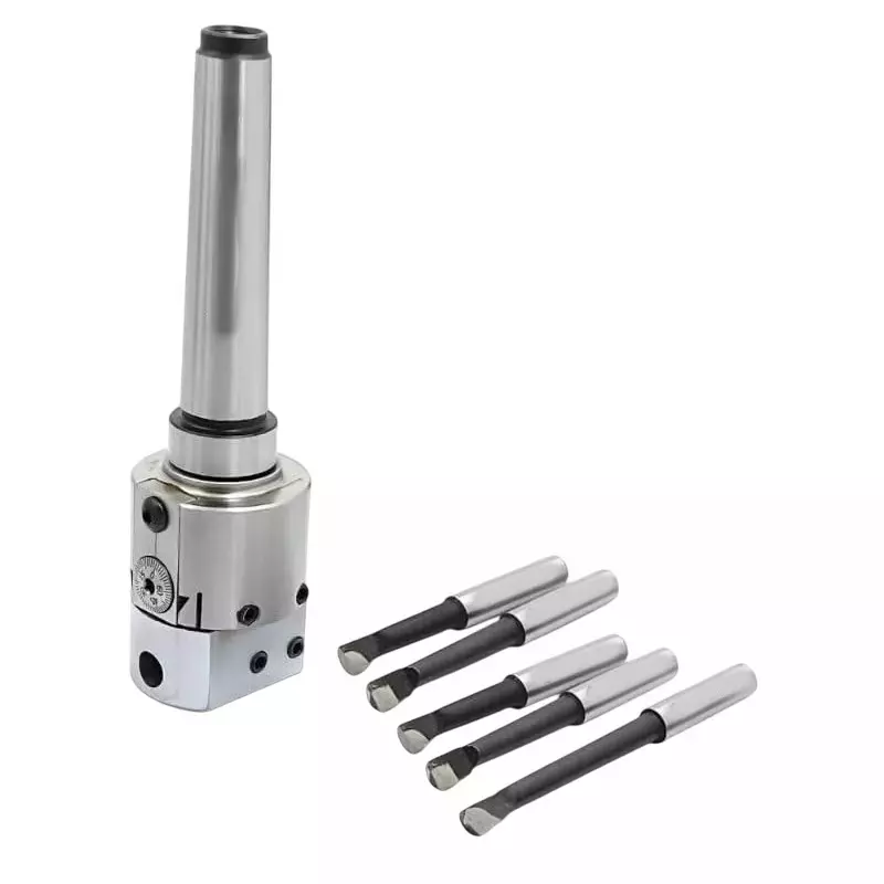 Buyohlic International Boring Head, Diameter 38 mm Metric Standard, MT3 Shank With 5 Carbide Tools, 20-BH-201