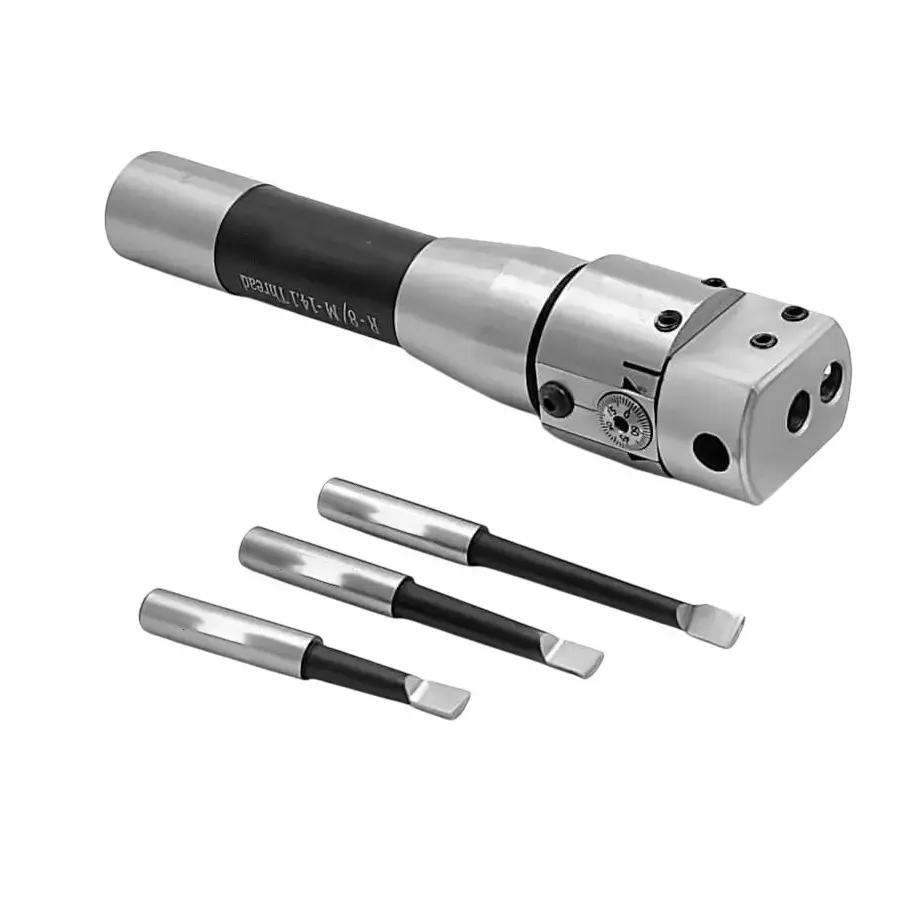 Buyohlic International Boring Head, Diameter 38 mm Metric Standard, R8 Shank With 3 HSS Tools, 20-BH-201