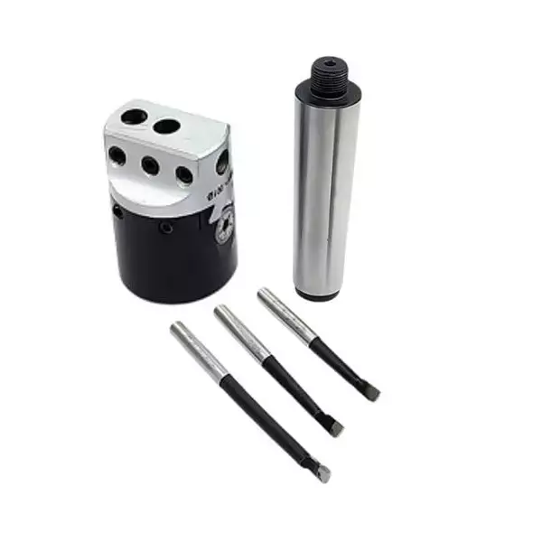 Buyohlic International Boring Head Diameter 1.5 inch 3MT Shank, M10 x 1.5 Drawbar 1 Div. 0.001 with 3 Carbide Tipped HSS Cutting Tools, WF-SAK6-5QJC