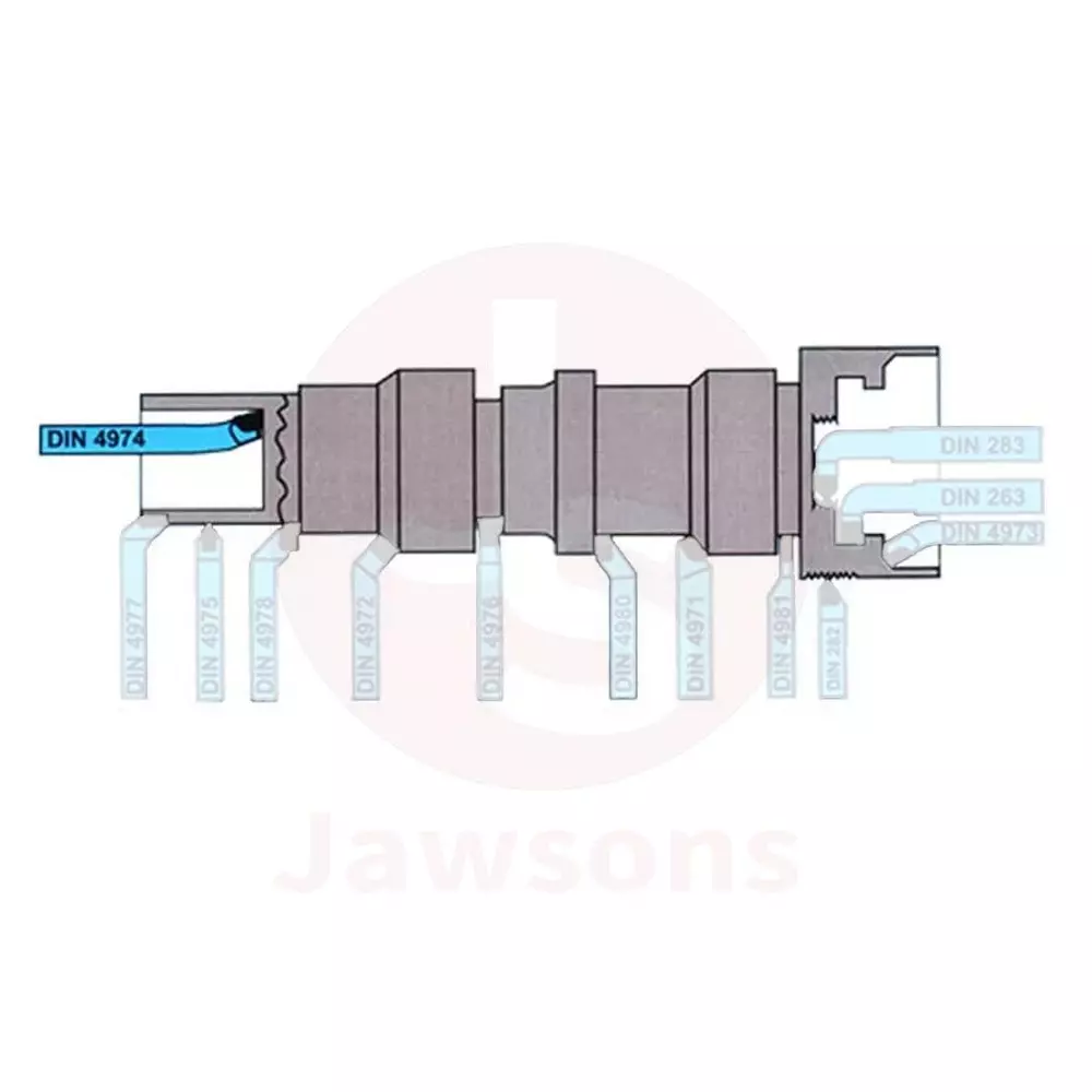Jawsons Carbide Tipped Boring Bit DIN 4974R P30 16x16 mm ‎Straight Shank, Blue