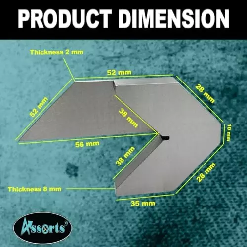 Assorts Centre Finder Blade Alloy Tool Upto 38 mm Dia 80 mm Length for Finding Center of a Round Object
