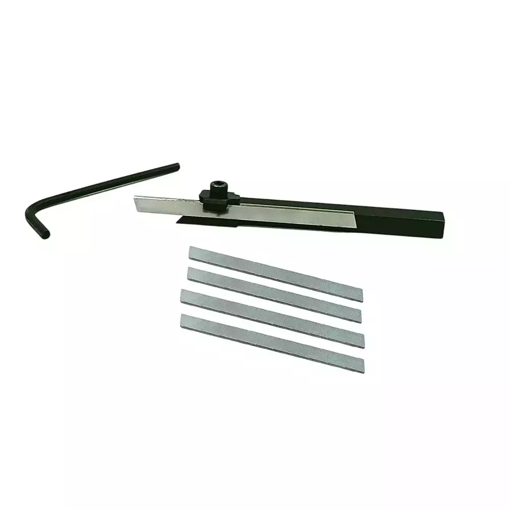 Buyohlic International Mini Cut off Parting Tool Holder with 4 Spare Blades, 6 mm Square Shank for Unimat, Seig, Emco, Proxxon's, Grizzly Small Lathes, YC-4BIU-9XSV