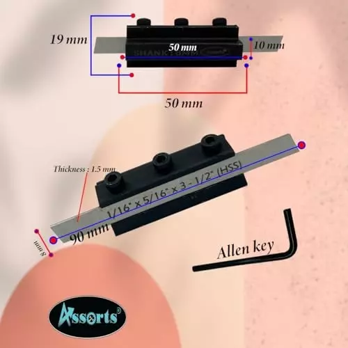 Assorts Parting Tool Tool Steel 1.58x7.93x88.9 mm 8 mm Shank Size for Metalworking