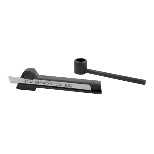 A.D INTERNATIONAL Straight Shank Lathe Cut Off Parting Tool Holder with HSS Blade Size 1/16 x 5/16 x 3-1/2 inch, Y6-HSI8-UROA