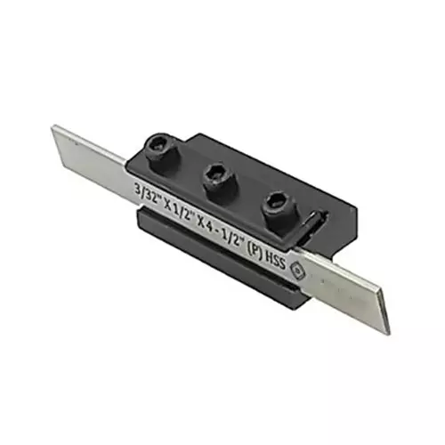 A.D INTERNATIONAL T-Parting Cut Off Holder with Blade, 10 mm Shank and 3/32 x 1/2 x 4-1/2 inch Blade Size, DY-3OP6-EK5O