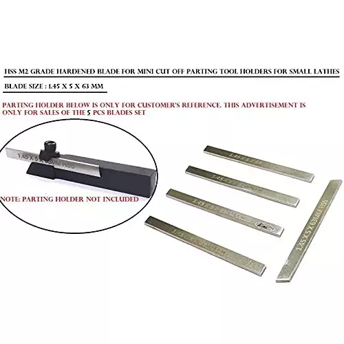 Assorts Spare Parting Blades High Speed Steel M2 Grade 1.45x5x63 mm (Pack of 5)