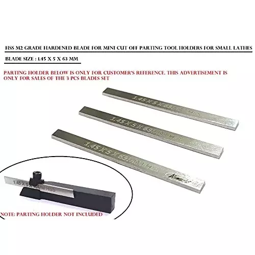 Assorts Spare Parting Blades High Speed Steel 1.45x5x63 mm (Pack of 3)