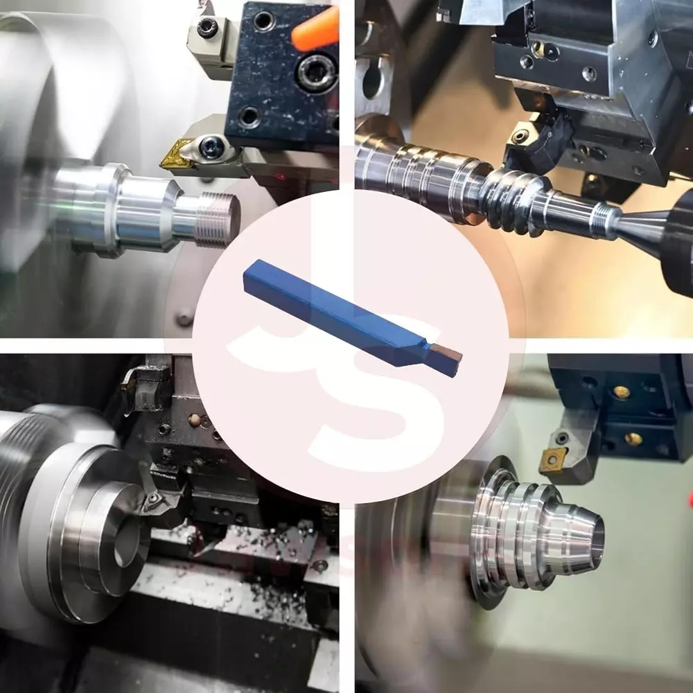 Jawsons Carbide Tipped Parting Bit DIN 4981R P30 16x16 mm Wear Resistance for Metal Works, Blue