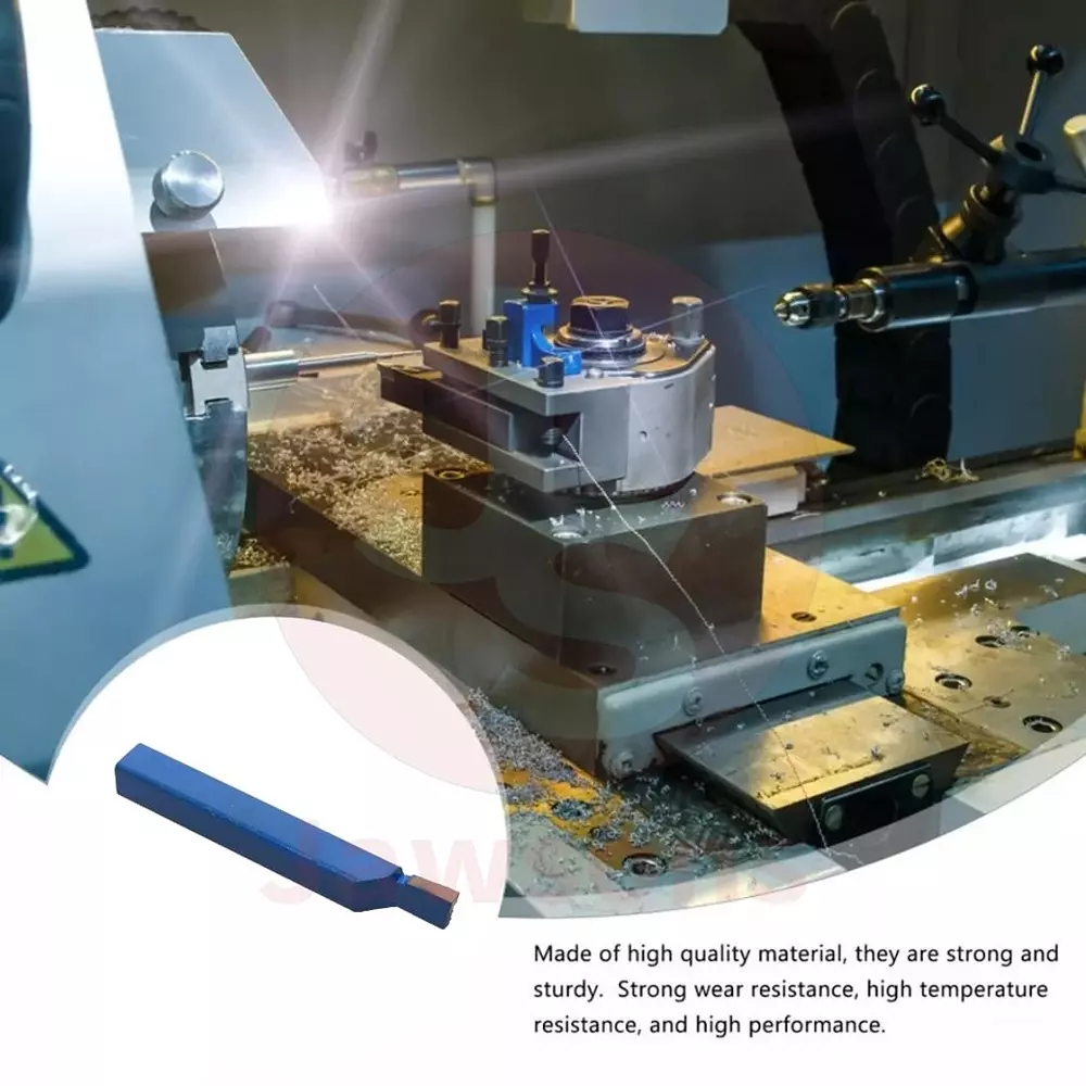 Jawsons Carbide Tipped Parting Bit DIN 4981R P30 12x12 mm Wear Resistance for Metal Works, Blue