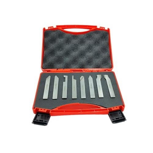 A.D INTERNATIONAL HSS M2 Lathe Form Tool Set 10x10x100 mm Shank Size Hard and Ground - Turning, Threading Machine Tools, 3V-M2GV-DP2X (Set of 8)