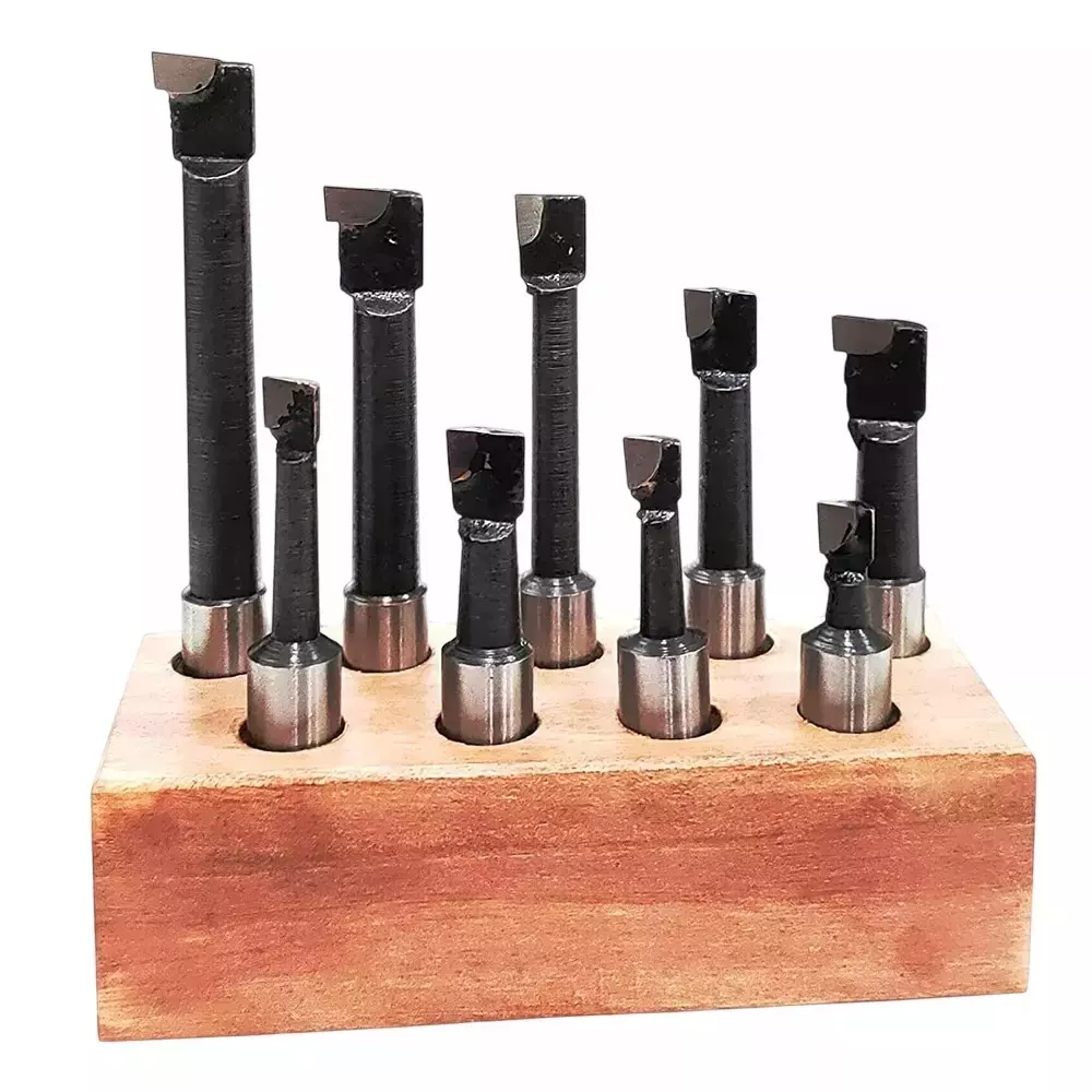Buyohlic International Carbide Tool Set Diameter 2 inch (50 mm) Without Boring Head for Milling and Lathe Machine, UW-XLPV-1PSV (Set of 9)