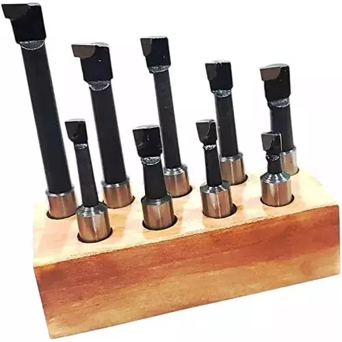 Buyohlic International Carbide Tool Set Diameter 2 inch (50 mm) Without Boring Head for Milling and Lathe Machine, UW-XLPV-1PSV (Set of 9)