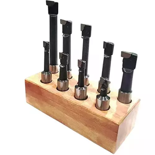Buyohlic International Carbide Tool Set Diameter 2 inch (50 mm) Without Boring Head for Milling and Lathe Machine, UW-XLPV-1PSV (Set of 9)
