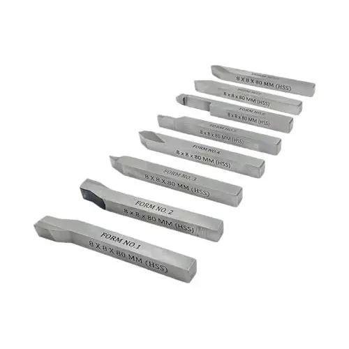 Buyohlic International HSS M2 Lathe Form Tool Set 6x6x63 mm Shank Size Hard and Ground - Turning, Threading Machine Tools, PQ-FWQG-P20E (Set of 8)