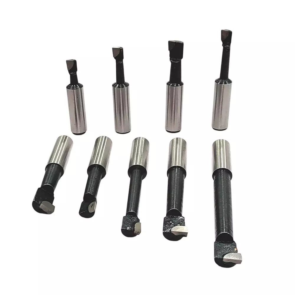 A.D INTERNATIONAL Boring Head Carbide Tool Set 2 inch (50 mm) Diameter 1/2 inch (12.7 mm) R8 Shank 7/16 UNF Drawbar for Milling and Lathe Machine, Q0-4AZJ-76PK (Set of 9)