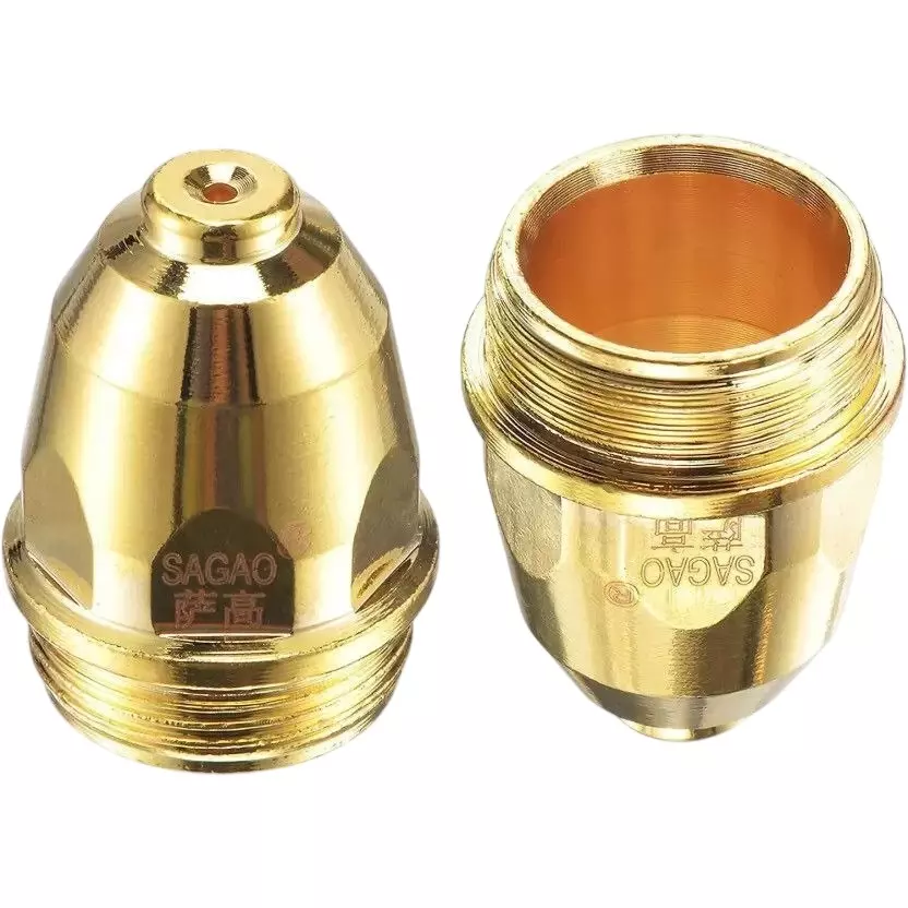 SHIV ALASKA Plasma Golden Cutting Consumables Torch Nozzle Tip Set (Set of 20 Pcs)