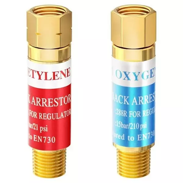 GENERIC Flash Back Arrestor Forged Brass Golden For Oxygen & Acetylene