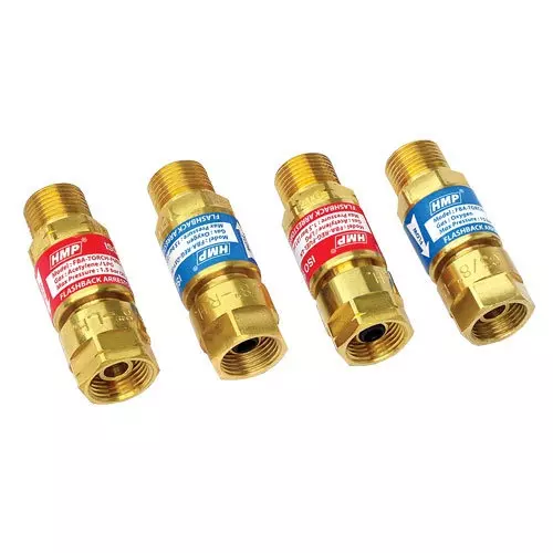 HMP Imported FB Arrestor 15 Bar/ 21 Psi Fuel (DA & LPG) Gas For Oxygen Torch Inlet Conforming, FBA-TORCH-FUEL-LH