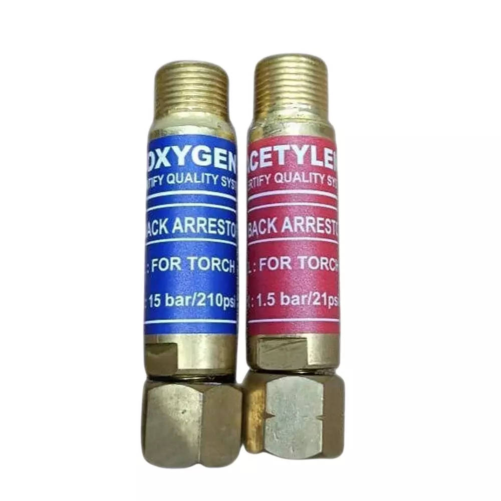 GENERIC Flash Back Arrestor Forged Brass Golden 8x2x2 cm for Regulator