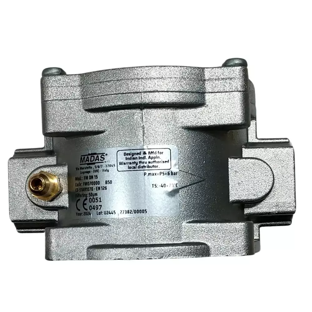 Madas Gas Filter Aluminium Silver 6 Bar Pressure Bar for Industrial Use, FM DN 15