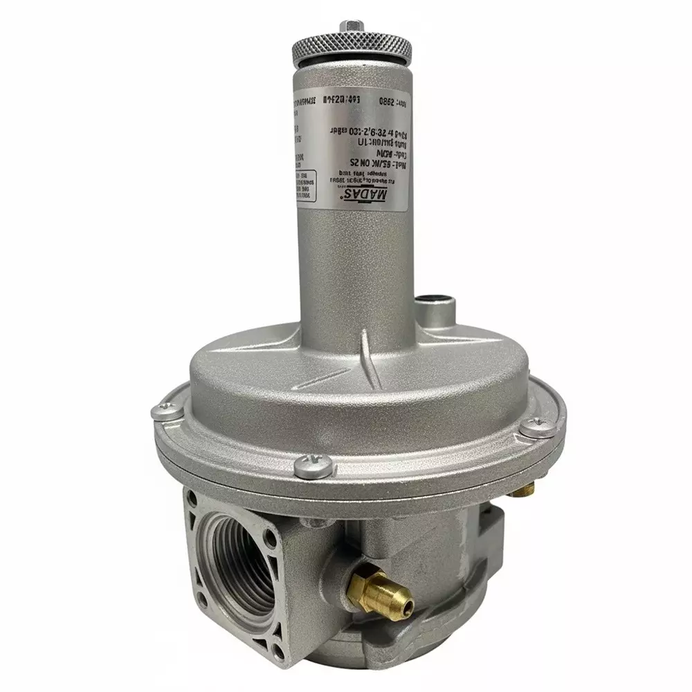 Madas Air Gas Ratio Regulator Aluminium Silver 500 mbar Pressure Bar for Industrial Use, AG/RC DN20