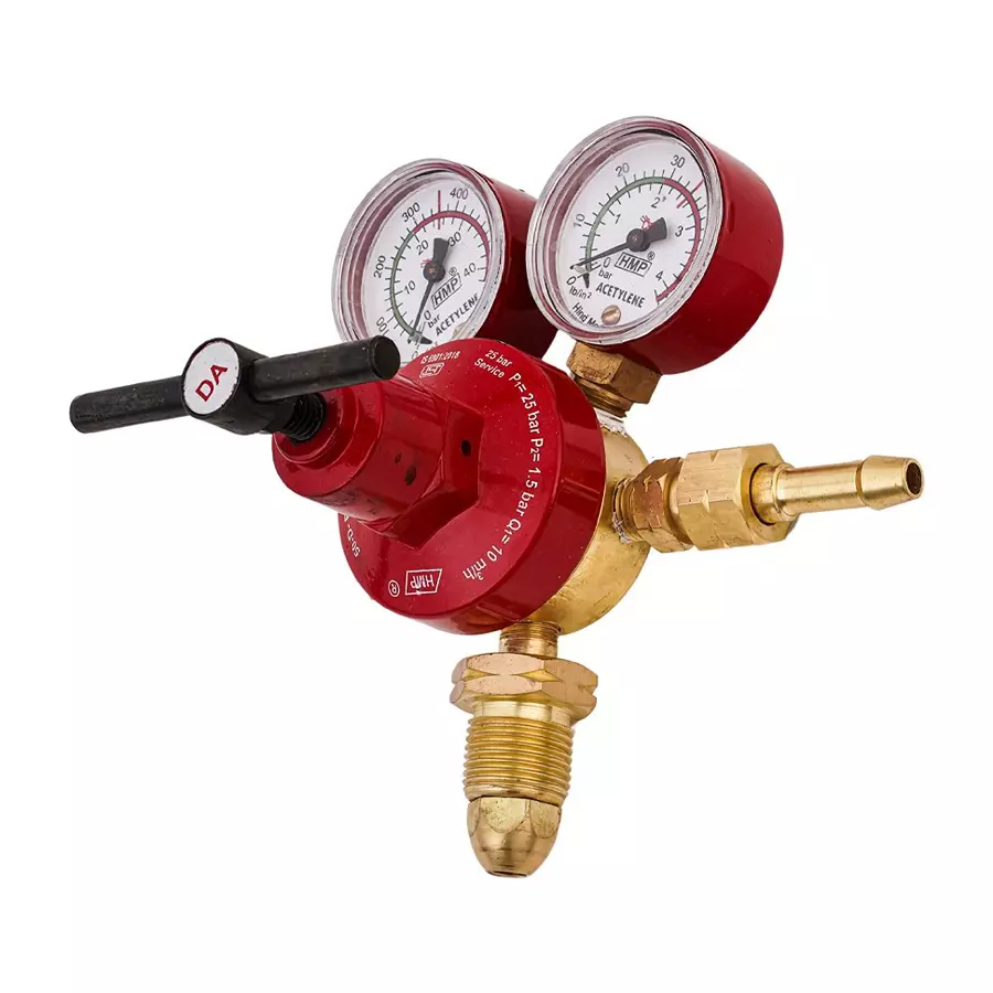 HMP Acetylene Regulator Single Stage Double Gauge Brass Forging Body, 50-D-AC(PROUD)
