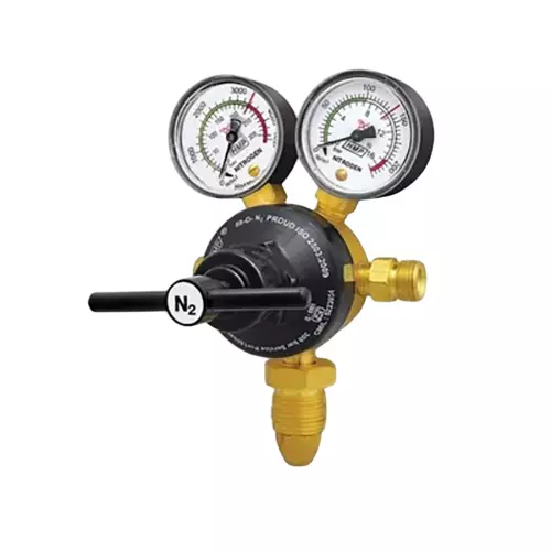 HMP Nitrogen Regulator Single Stage 300 Bar Double Gauge Brass Forging Body, 50-D-N2(PROUD)