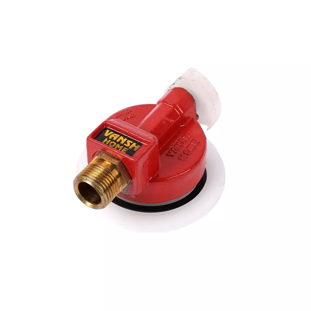 Vansh Homes LPG Gas Adapter 3/8 Nut Brass & Steel Body 25 mm Nozzle Type Connector Red, VI-HA-17