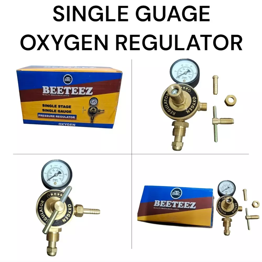 Beeteez Oxygen Regulator Brass Single Stage 0-5 LPM