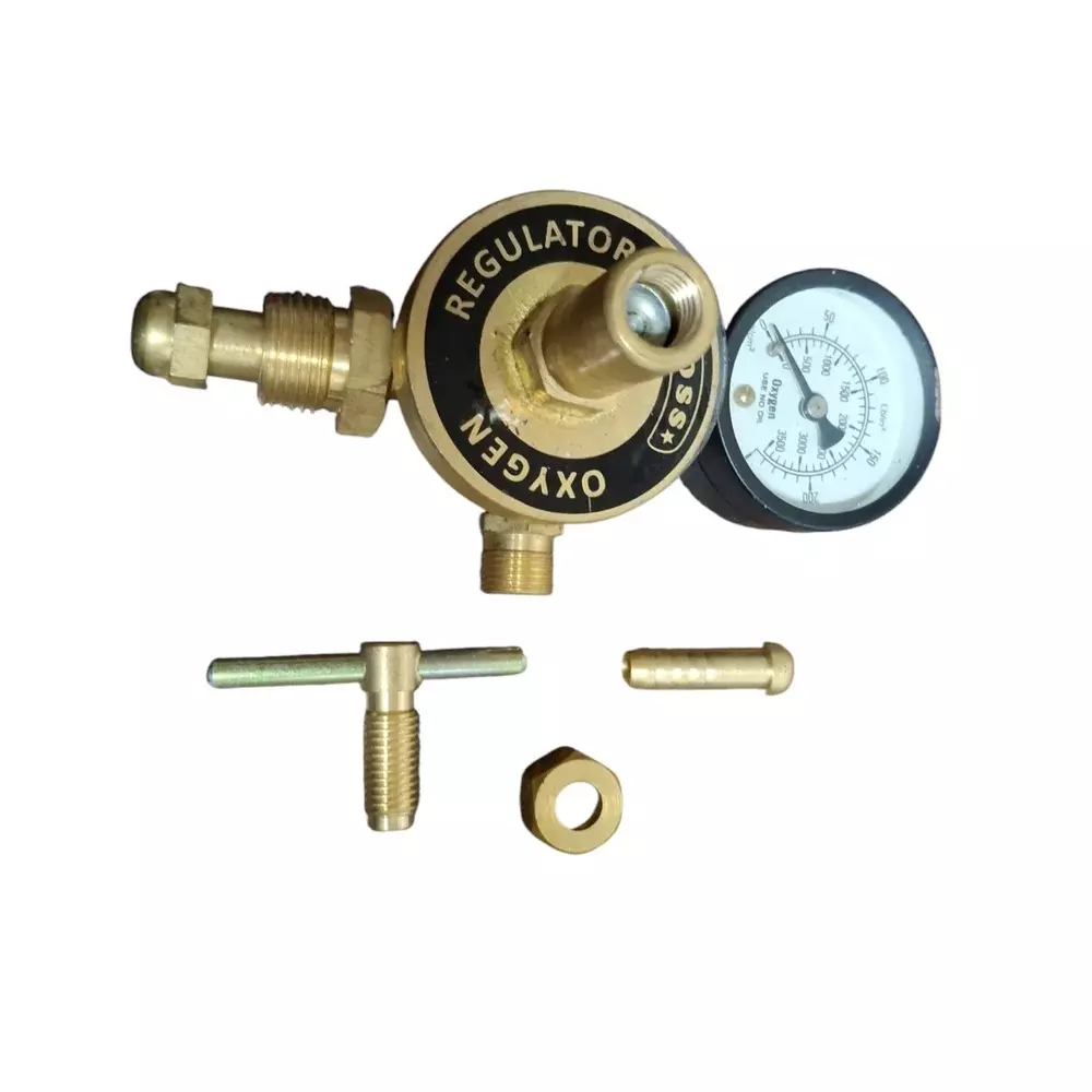 Beeteez Oxygen Regulator Brass Single Stage 0-5 LPM