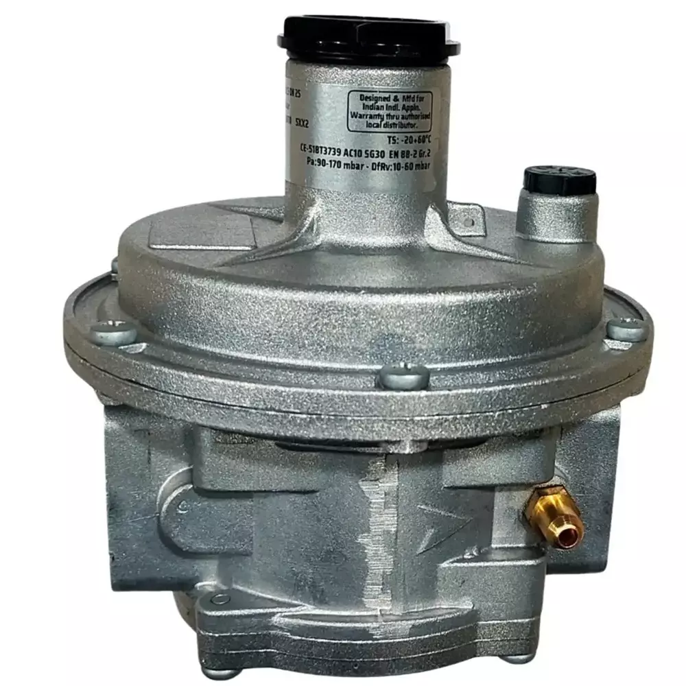 Madas Gas Pressure Regulator Stainless Steel Silver 0.5-5 bar Pressure Bar for Industrial Use, RG/2MCS DN 25