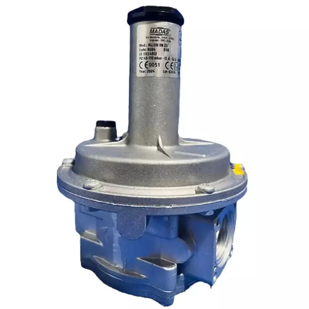 Madas Gas Regulator Bar Aluminium Silver 500 mbar Pressure Bar for Industrial Use, RG/2M DN 40