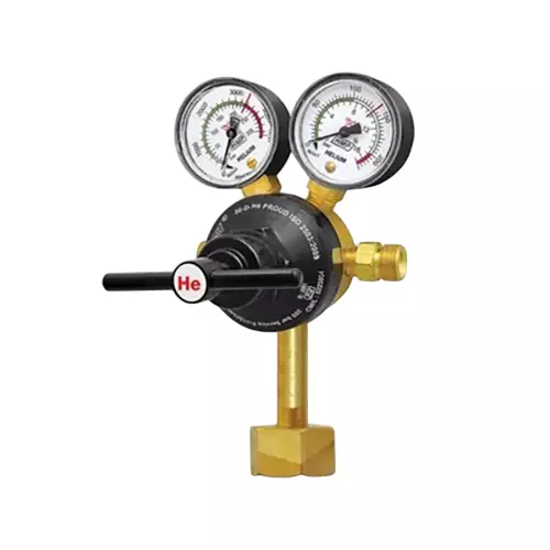 HMP Helium Regulator Single Stage 300 Bar Double Gauge Brass Forging Body, 50-D-HE (PROUD)