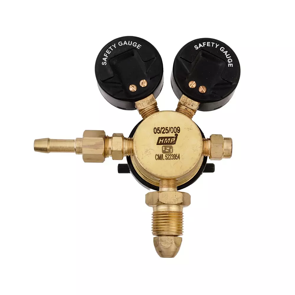 hmp-oxygen-regulator-single-stage-300-bar-double-gauge-brass-forging-body-50-d-oxproud