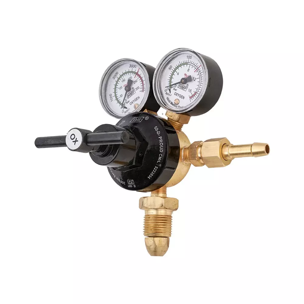 hmp-oxygen-regulator-single-stage-300-bar-double-gauge-brass-forging-body-50-d-oxproud