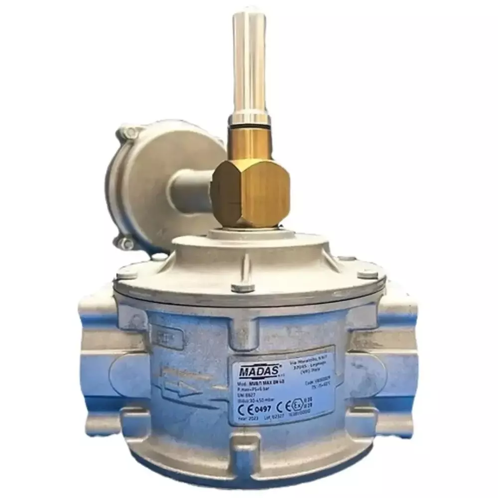 Madas Slam Shut Off Valve Aluminium Silver 6 Bar Pressure Bar for Industrial Use, MVB/1 MAX DN40