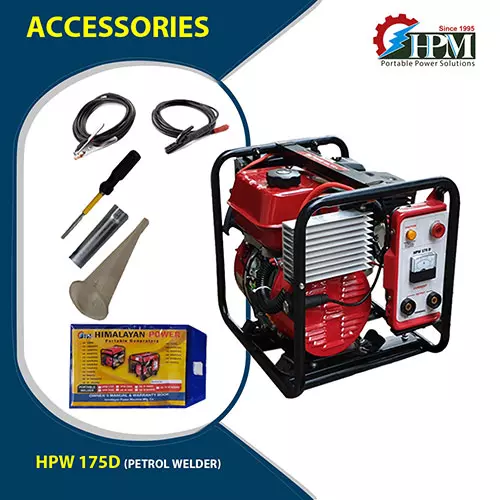 HPM Welding Generator 75 - 175 Amps Output 6.5 HP Petrol Recoil Starter, HPW-175D