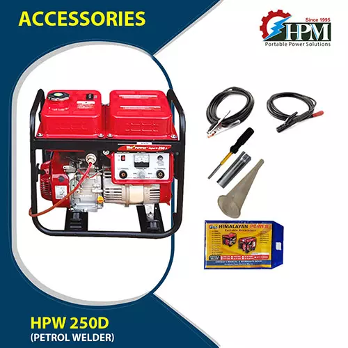 HPM Welding Generator 50 - 200 Amps Output 7.5 HP Petrol Recoil Starter, HPW-250D
