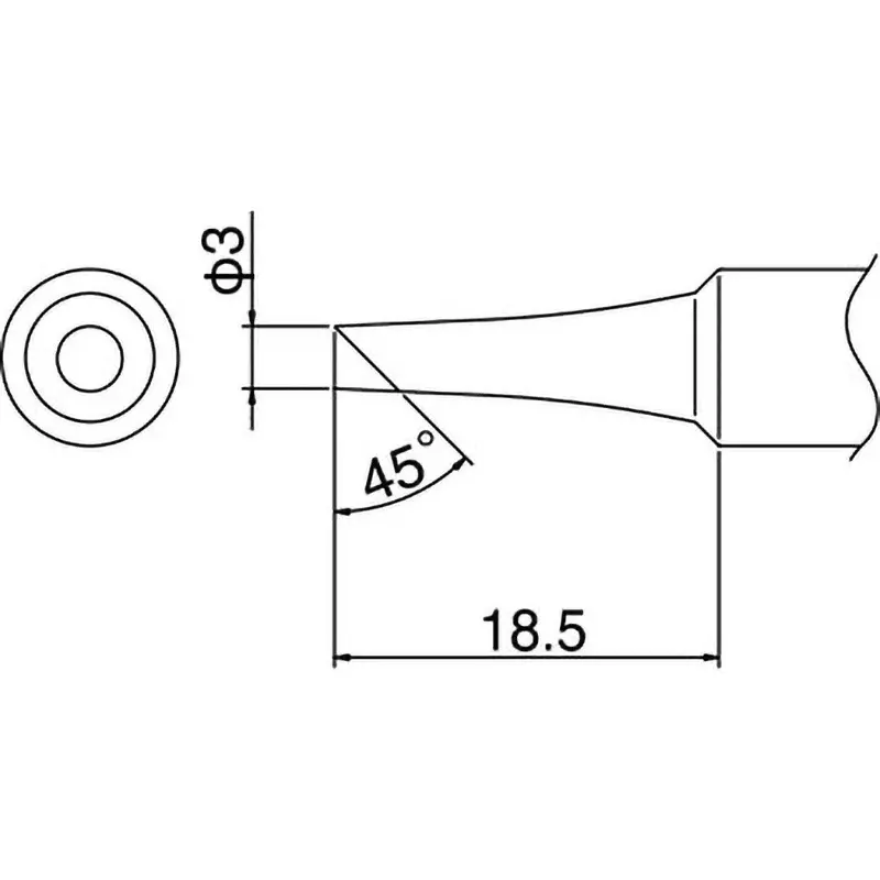 HAKKO Replacement Tip T19 Series 3C Type for FX601-01, FX601-03, FX-8805, T19-C3