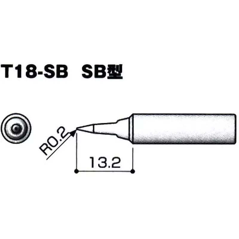 HAKKO Soldering Iron Replacement Tip T18 Series Type B Type for FX8801-01, FX8802-02, FX600-01, FX600-02, T18-SB