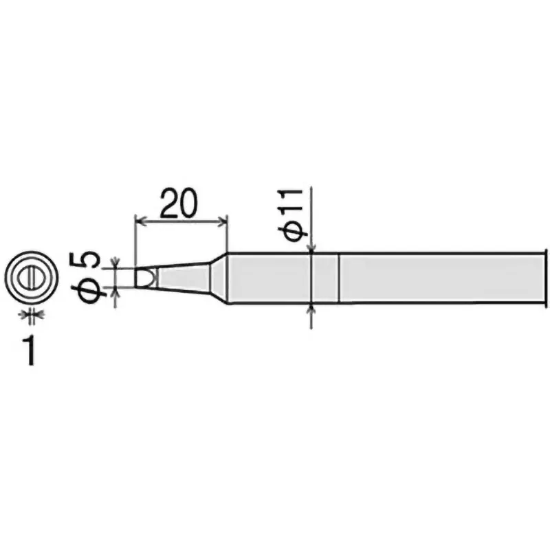 Goot Replacement Iron Tip 5D Type Φ5 mm Size, CXR-100RT-5D